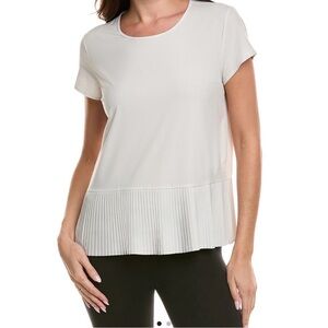 SPANX White Pleated Hem Blouse-Small